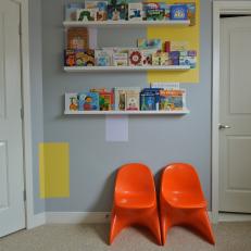 Books Create Art Collage in Contemporary Nursery