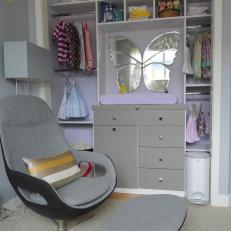 Great Storage Space in Contemporary Gray Nursery 