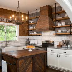 A Ship-Shape Farmhouse Kitchen With Wood Paneling