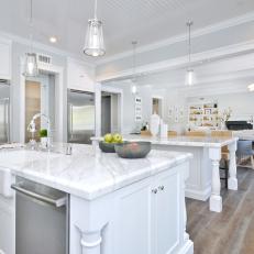 Luxury Kitchen With White Marble 
