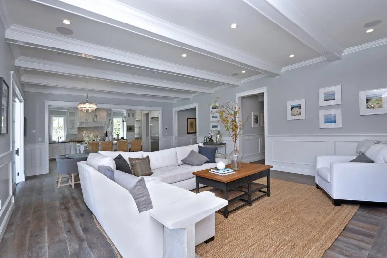 Transitional Gray Living Room 