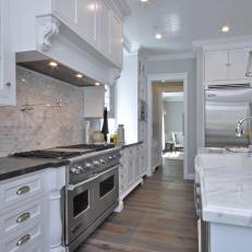 Stunning Gray & White Transitional Kitchen 