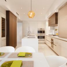 Modern Kitchen Features Sleek, Geometric Design & Block Island With Dual Sinks