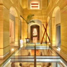 Mediterranean Entry Hall Features Amazing Glass Floor