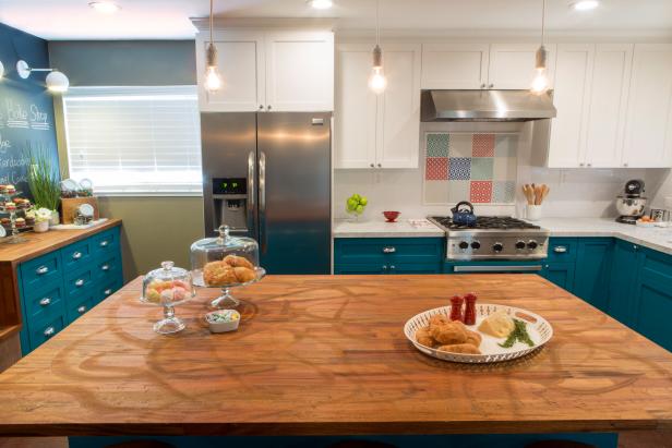 Expansive Butcher-Block Countertops in Transitional ...