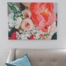 DIY Bold Floral Fabric Canvas