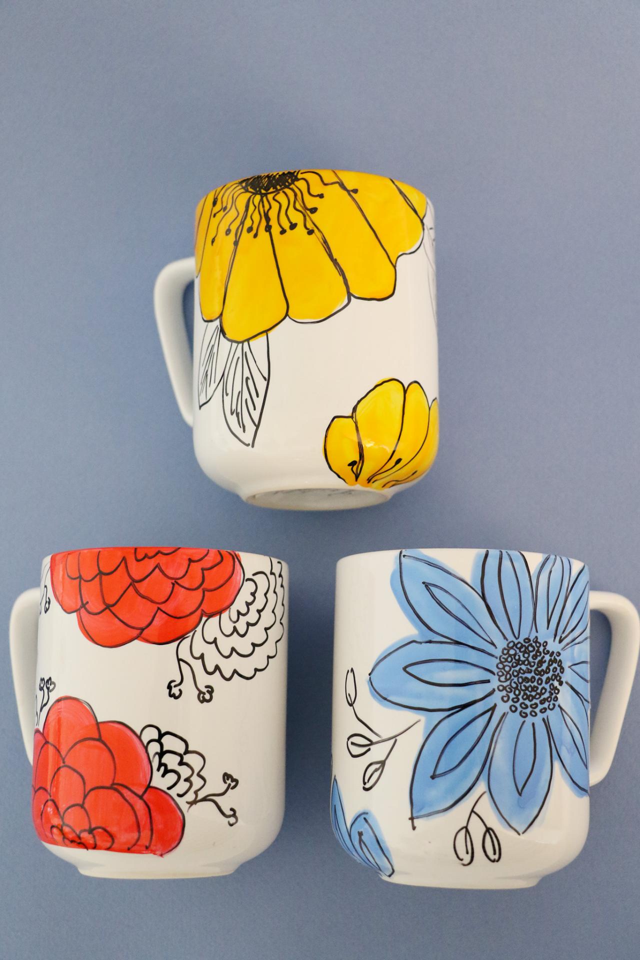 Coffee Cup Crafts How To Decorate A Coffee Mug Using A Porcelain Marker Hgtv