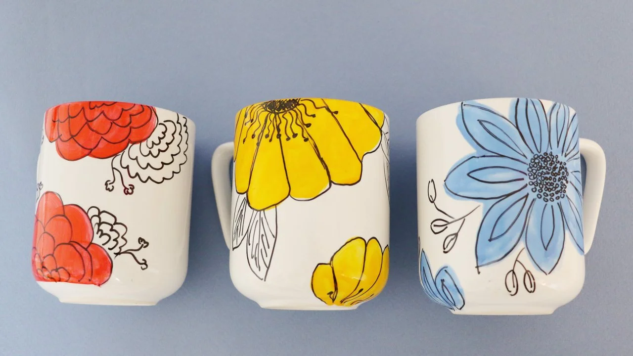 Coffee Cup Crafts - How to Decorate a Coffee Mug Using a Porcelain Marker |  HGTV, image size:1280x720