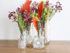 With a few simple drawing techniques, you can make these bohemian-style, hand-painted jars. Fill with wildflowers and cuttings from the garden to display around your home.