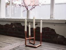 Dan Faires shows how to make an industrial-chic candelabra using copper pipes.