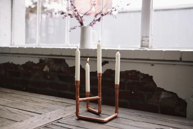 copper pipe candelabra