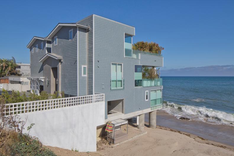 Exterior: Modern Beach House in Malibu, Calif.
