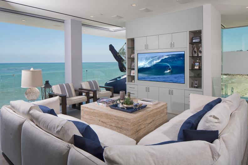 Living Room: Modern Beach House in Malibu, Calif.