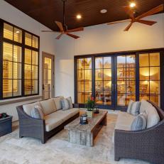 Outdoor Sitting Area With Sliding Glass Doors