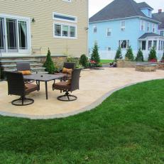 Travertine is Foundation for Patio