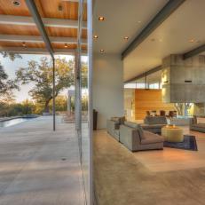 Neutral Contemporary Living Room With Pool Access