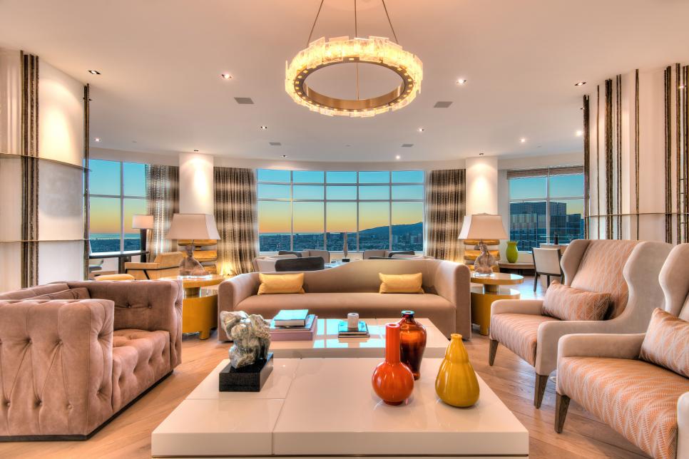 Custom Penthouse in LA: Living Room