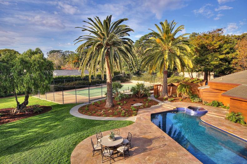 Lawn: Clifftop Mansion in Santa Barbara, Calif.