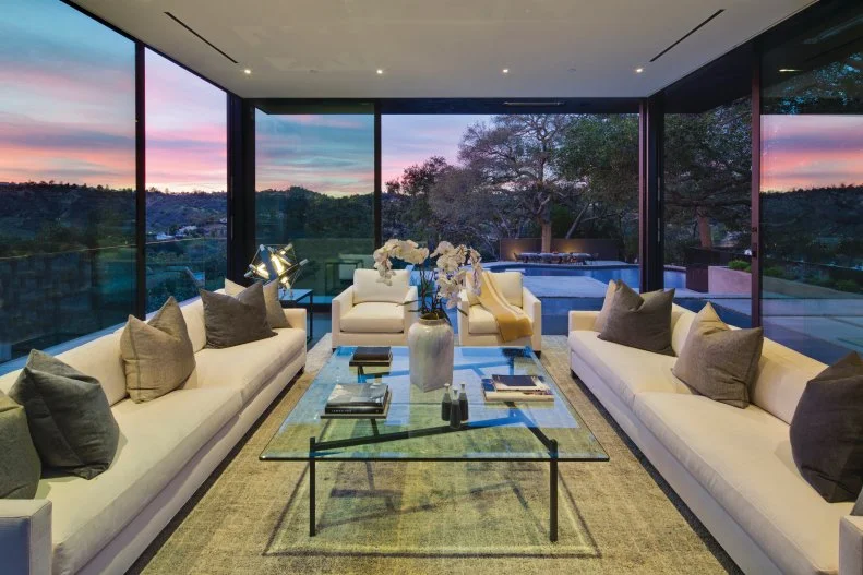Poolside Room With White Sofas