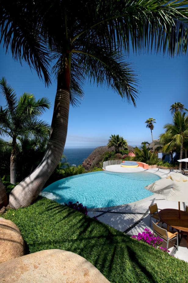 Gorgeous Tropical Pool Deck With Ocean View and ...