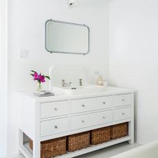 Painted Vanity Features Basket Storage Containers