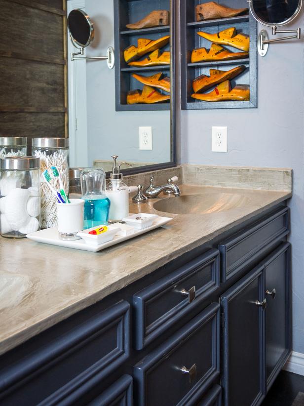 How To Refresh A Dated Vanity Countertop With Concrete - How To Refresh Bathroom Countertop