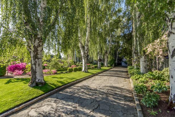 Flagstone Driveway Leading to Historic Home