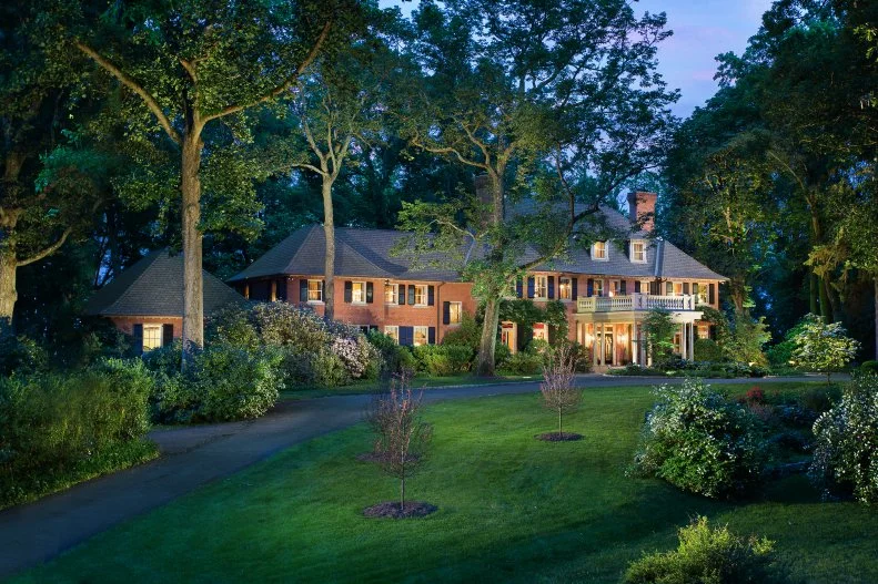 Historic Tall Oaks At Night