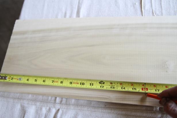 Measure a piece of poplar wood at 16&quot;.