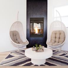Fireside Hanging Chairs in Modern Sitting Room