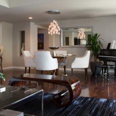 Neutral Contemporary Great Room With Piano