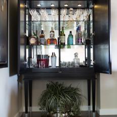 Wet Bar With Mirrored Back