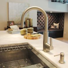 Viking Appliances and Thassos Countertops in Sleek Chef's Kitchen