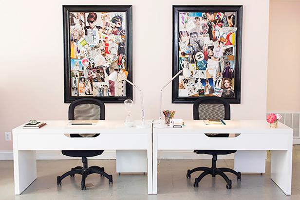 Modern Office with Inspiring Fashion Collages