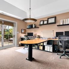 Neutral Transitional Office Space with Large Windows