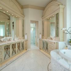 Neutral Traditional Bathroom with Marble Accents