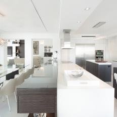 Stunning Kitchen & Dining Room Feature Strong Geometry & Contrast