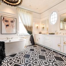 Master Bathroom Inspired by 1960s Vogue Cover Offers Ultimate in Feminine Appeal