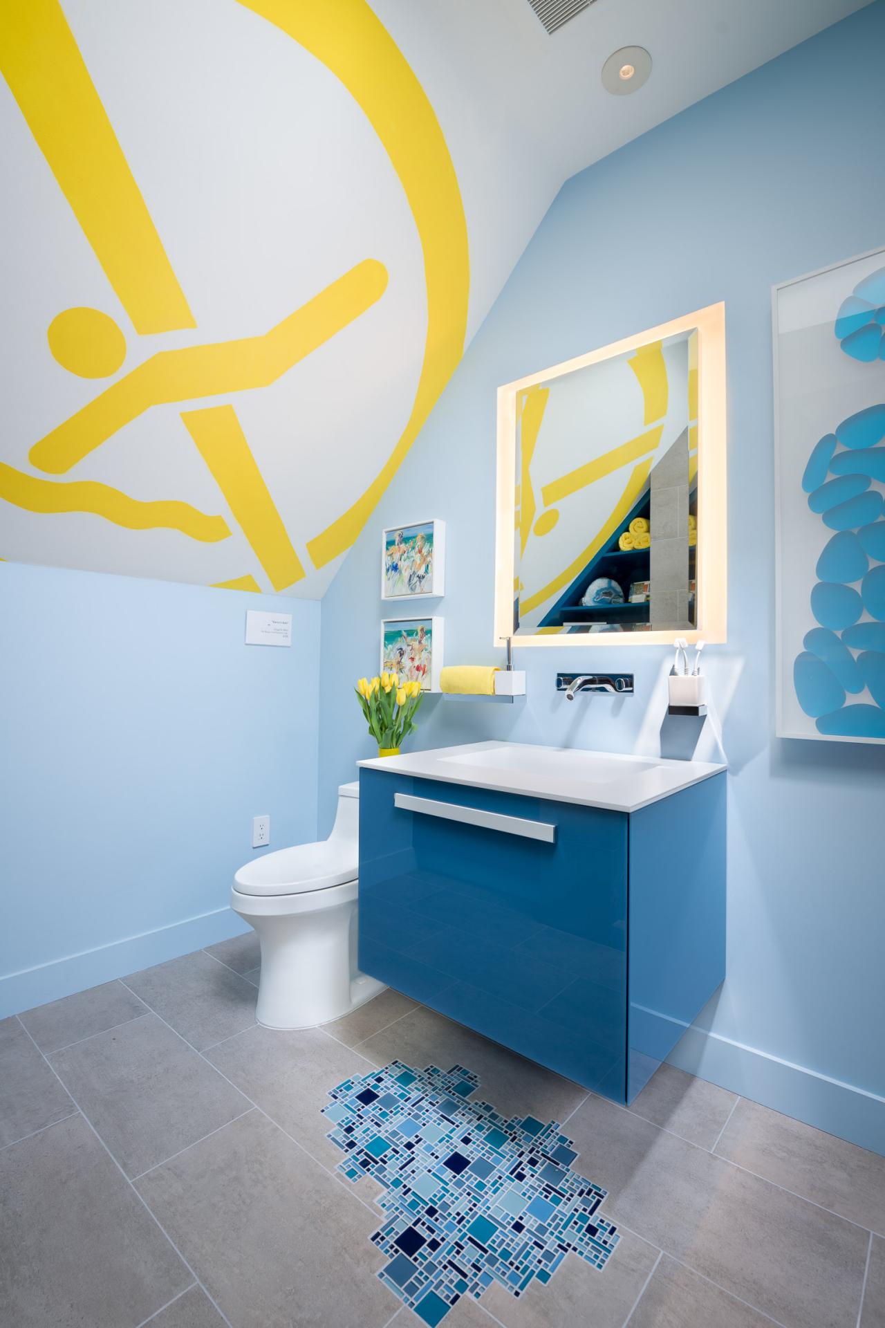 10 Paint Color Ideas For Small Bathrooms Diy Network Blog Made Remade - Paint Color That Goes With Blue Tile