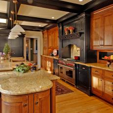 Kitchen With Wood Cabinetry & Ample Counter Space