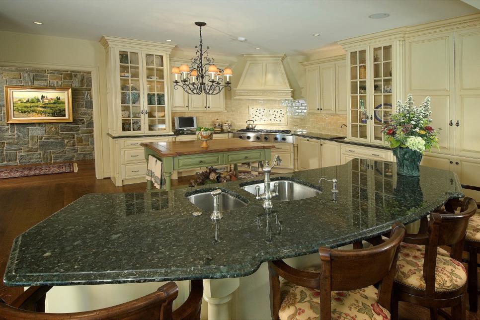 Spacious Traditional Kitchen Features Black Granite Countertops | HGTV