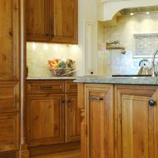 Medium Woodgrain Kitchen Cabinets