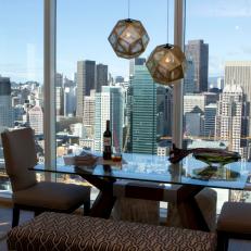 Urban and Modern Dining Room with Glass Table