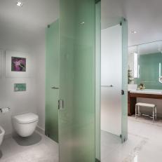 Spa Bathroom With Glass Partition Walls