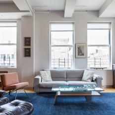Contemporary Loft Living Room Is Bright, Stylish