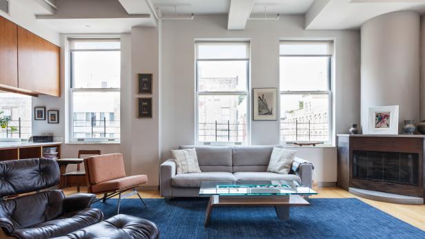 Contemporary Loft Living Room Is Bright, Stylish | HGTV