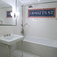 Bathroom Boasts Subway-Inspired Design