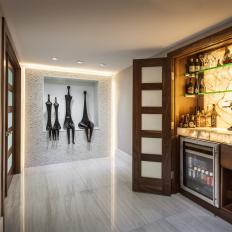 Contemporary Built-In Bar is Perfect for Entertaining