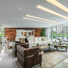 Contemporary Living Room Features Open Floor Plan