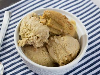 peanut butter cookie ice cream in a bowl